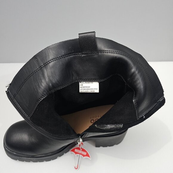 NEW Blondo Rebel Ankle Boot Womens 9.5 Black Leather Waterproof Moto Biker Heel - Picture 10 of 14